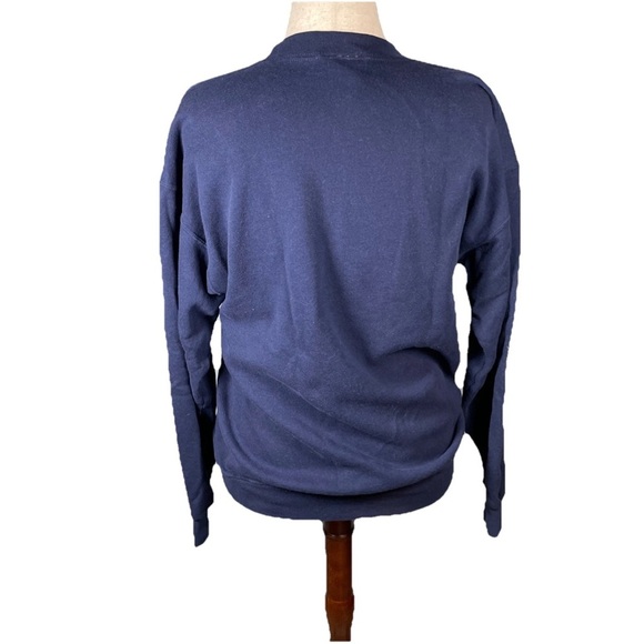 Endless Designs Vintage Winter Cat Birds Crewneck Sweatshirt Size Large In Blue - Picture 3 of 7